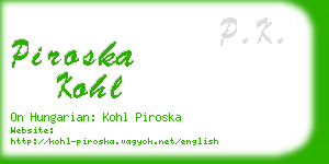 piroska kohl business card